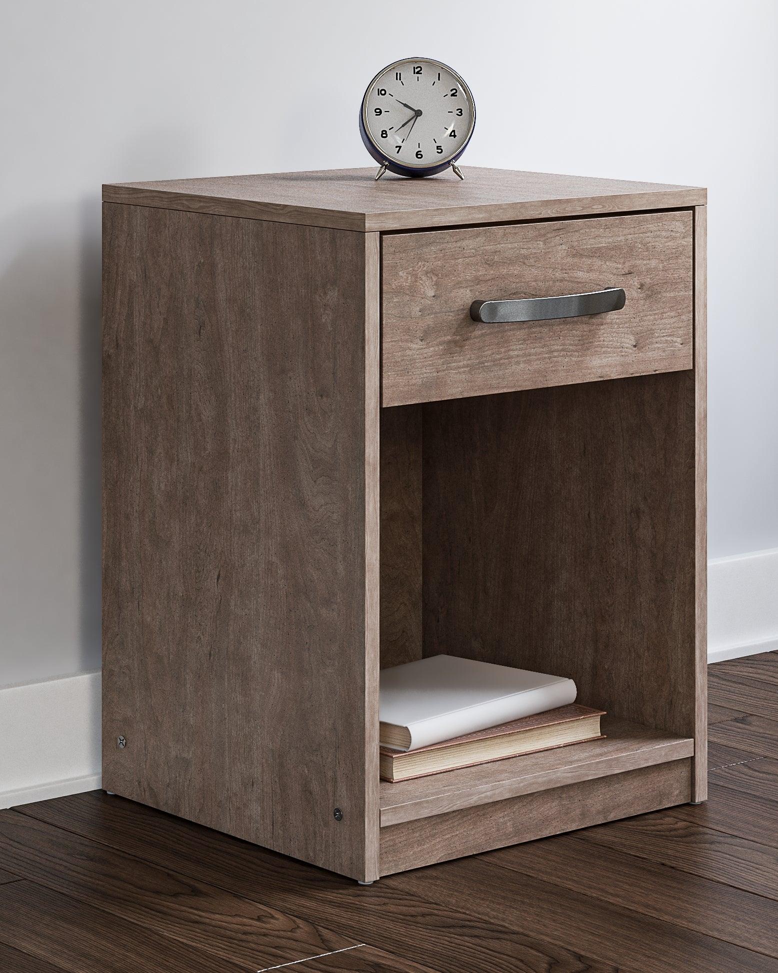 Flannia Gray Nightstand - Ella Furniture