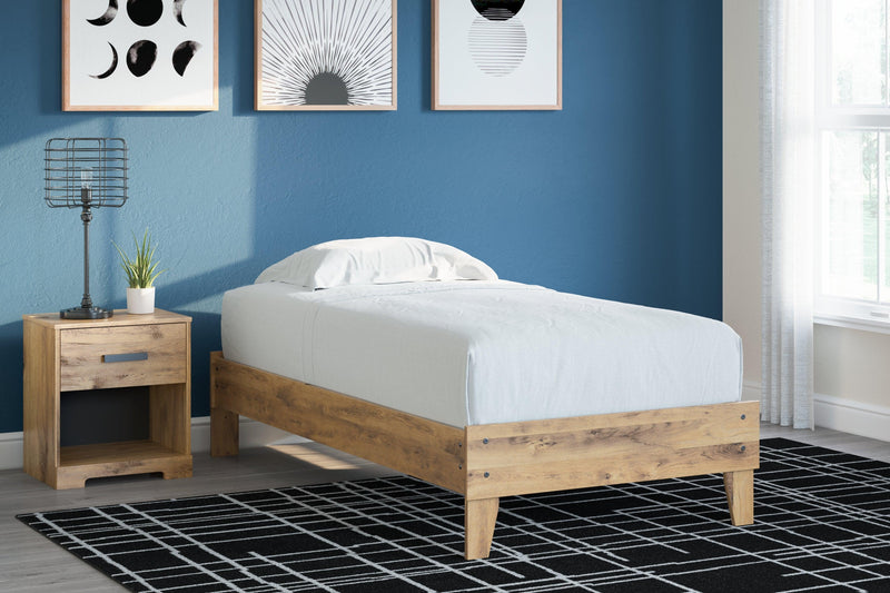 Larstin Brown Twin Platform Bed - Ella Furniture