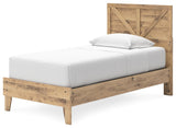 Larstin Brown Twin Crossbuck Panel Platform Bed - Ella Furniture