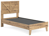 Larstin Brown Twin Crossbuck Panel Platform Bed - Ella Furniture