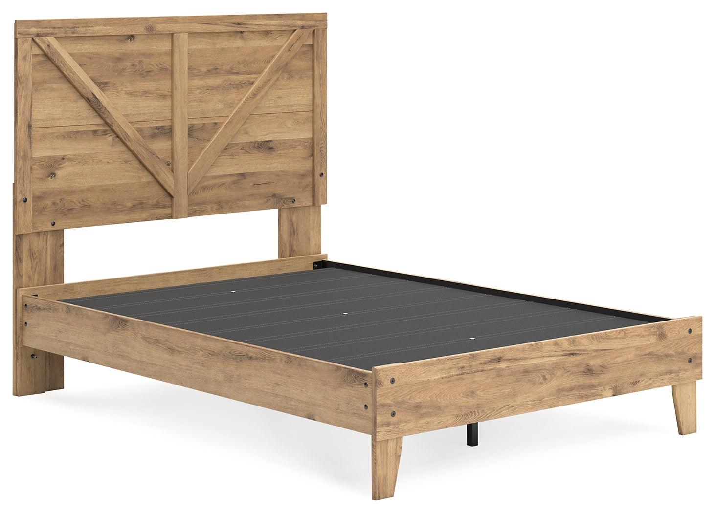 Larstin Brown Full Crossbuck Panel Platform Bed - Ella Furniture