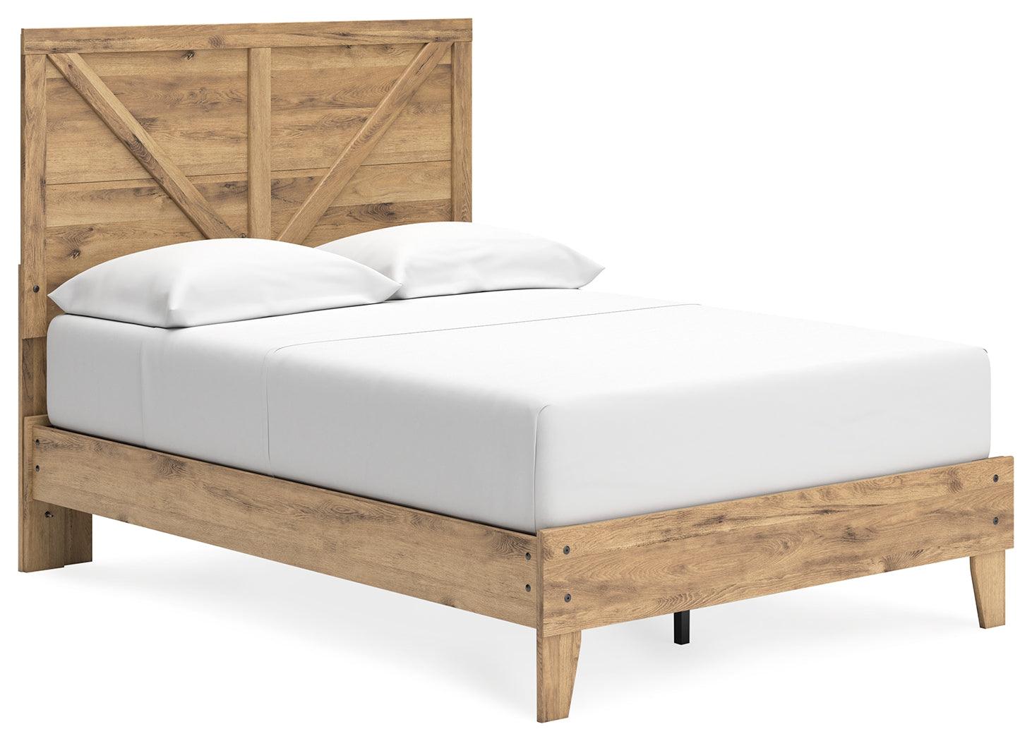 Larstin Brown Full Crossbuck Panel Platform Bed - Ella Furniture