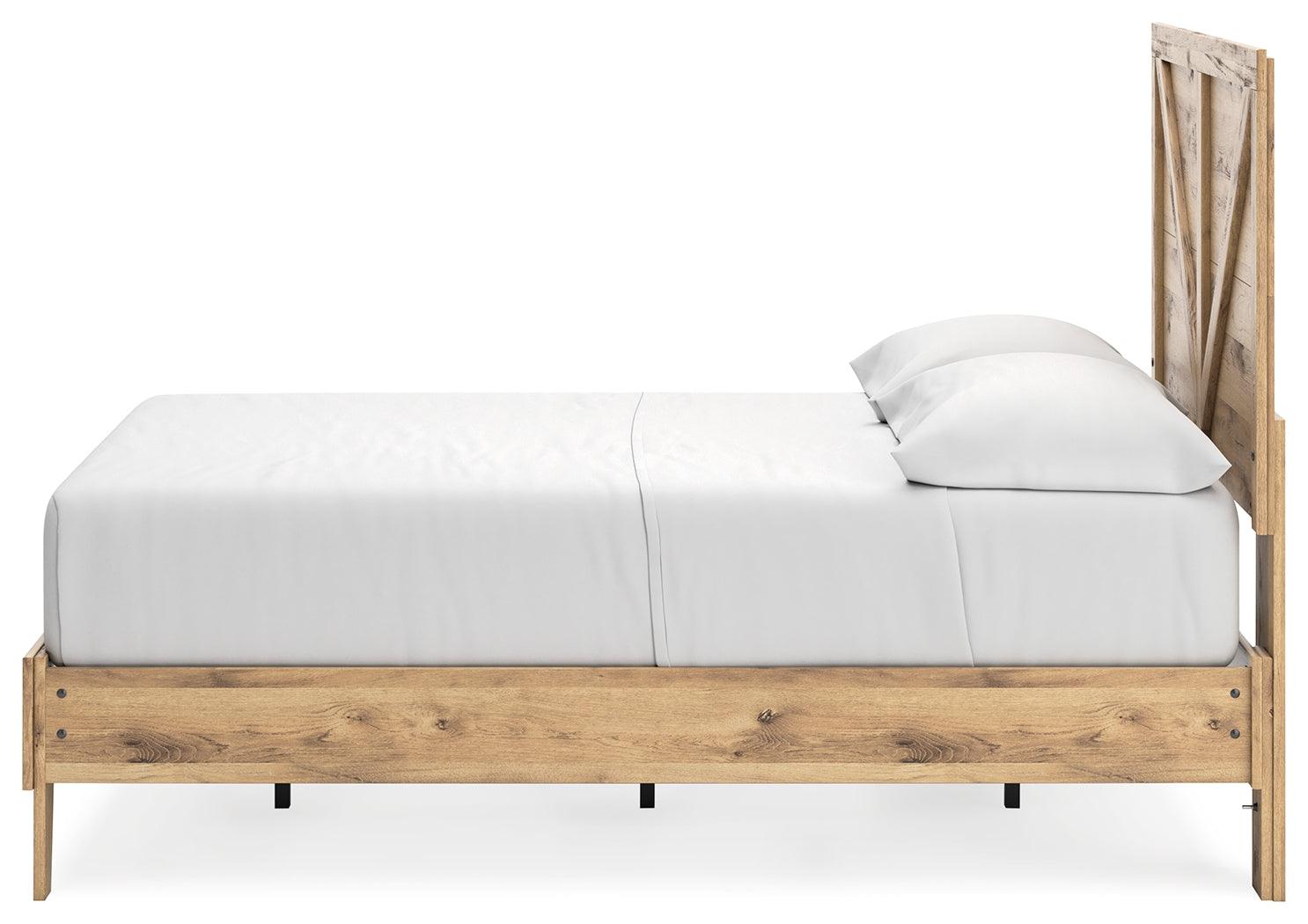 Larstin Brown Full Crossbuck Panel Platform Bed - Ella Furniture