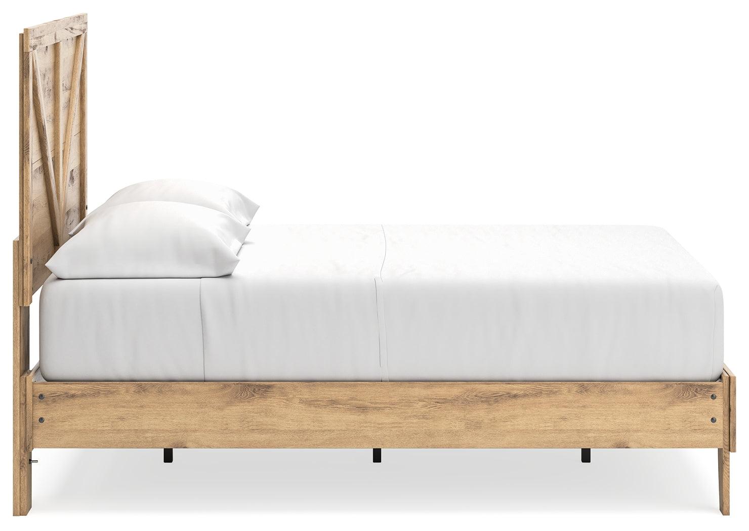 Larstin Brown Full Crossbuck Panel Platform Bed - Ella Furniture