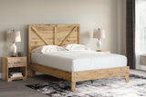 Larstin Brown Queen Crossbuck Panel Platform Bed - Ella Furniture