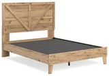 Larstin Brown Queen Crossbuck Panel Platform Bed - Ella Furniture