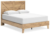 Larstin Brown Queen Crossbuck Panel Platform Bed - Ella Furniture