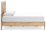 Larstin Brown Queen Crossbuck Panel Platform Bed - Ella Furniture