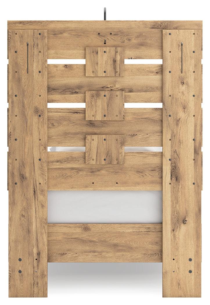 Larstin Brown Twin Panel Platform Bed - Ella Furniture