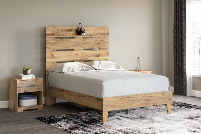 Larstin Brown Full Panel Platform Bed - Ella Furniture