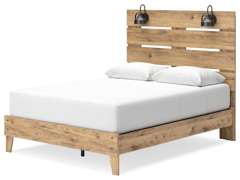 Larstin Brown Queen Panel Platform Bed - Ella Furniture
