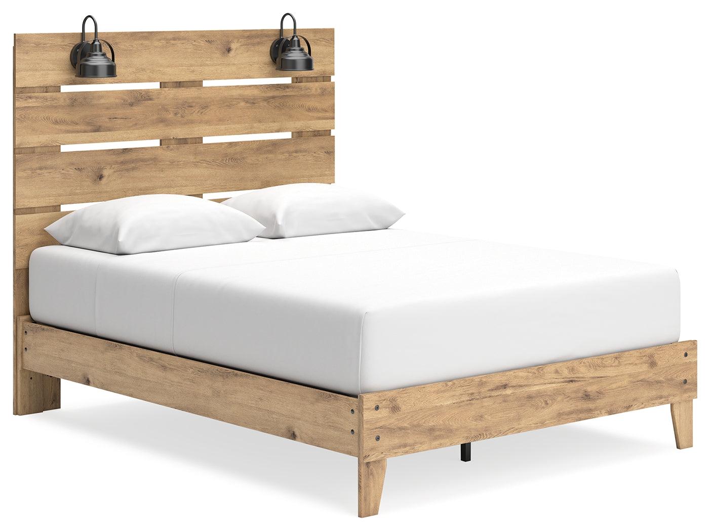 Larstin Brown Queen Panel Platform Bed - Ella Furniture