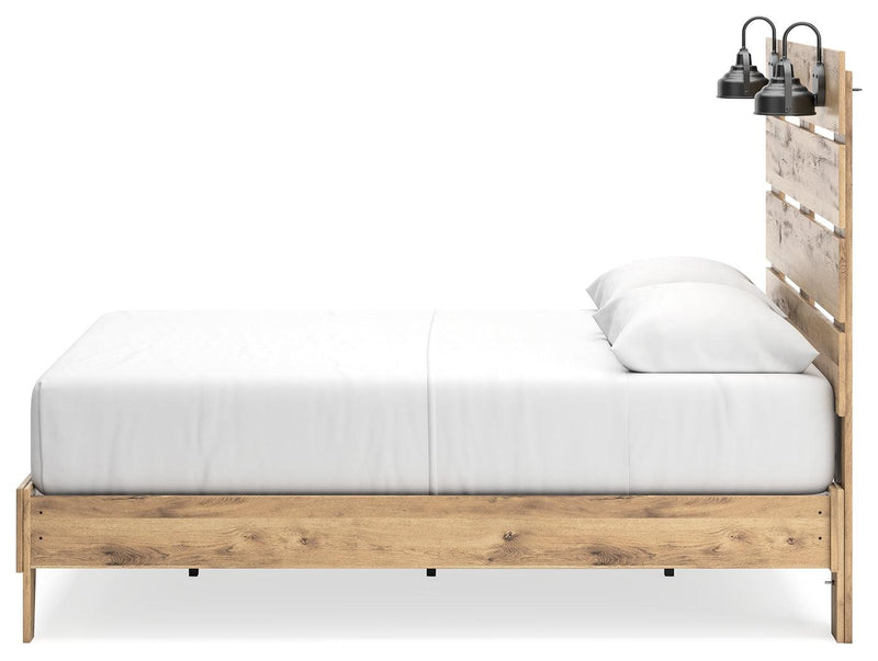 Larstin Brown Queen Panel Platform Bed - Ella Furniture