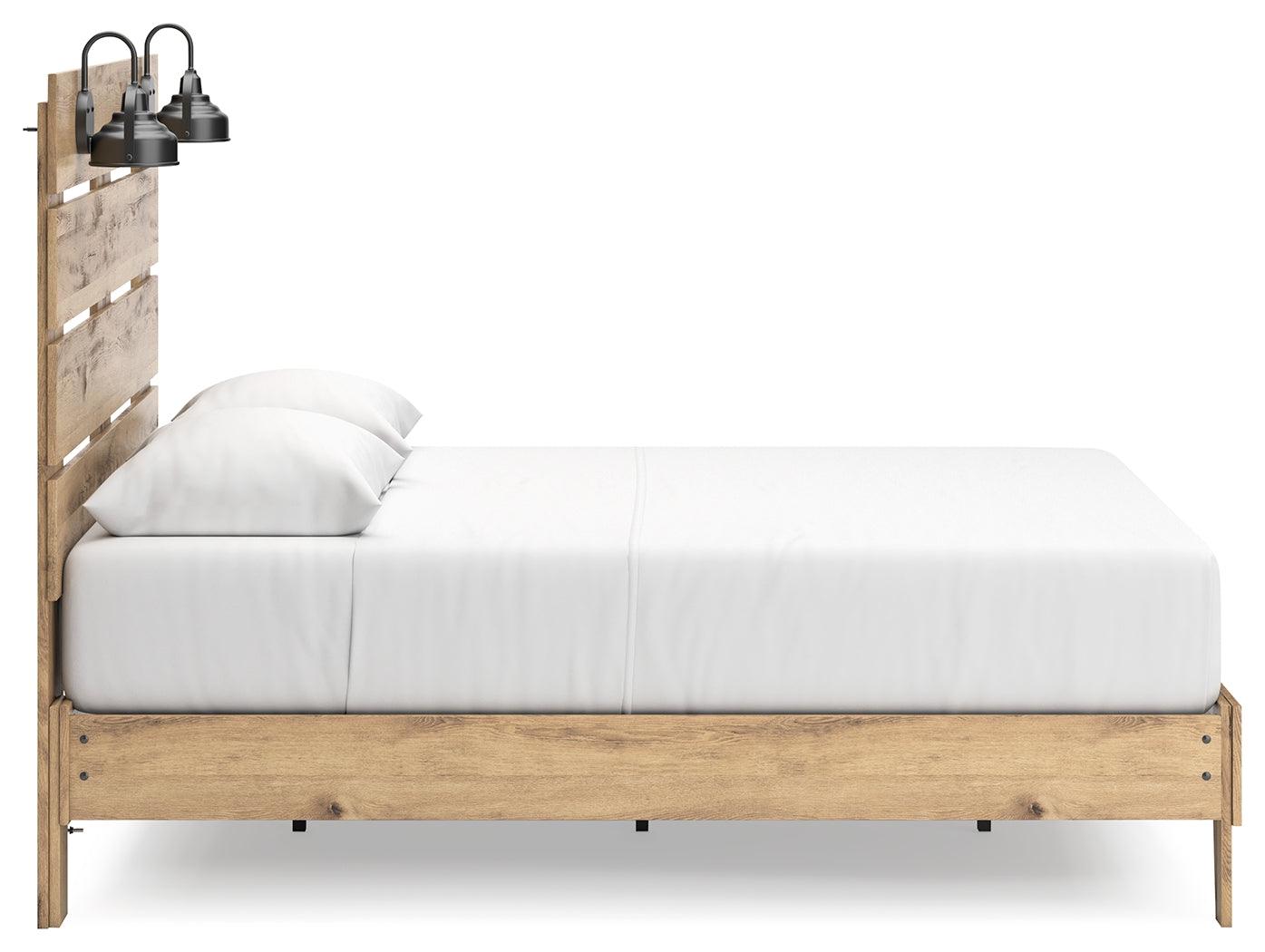 Larstin Brown Queen Panel Platform Bed - Ella Furniture