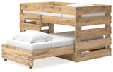 Larstin Brown Twin Over Twin Loft Bed - Ella Furniture