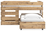 Larstin Brown Twin Over Twin Loft Bed - Ella Furniture