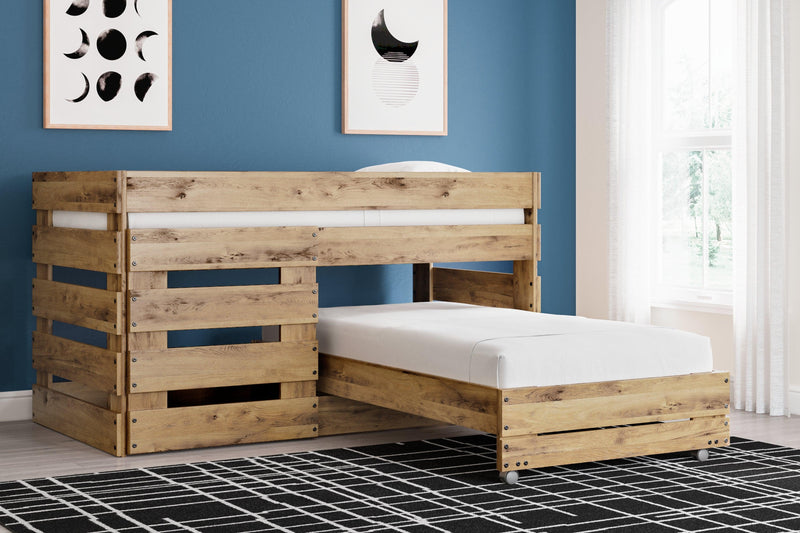 Larstin Brown Twin Over Twin Loft Bed - Ella Furniture