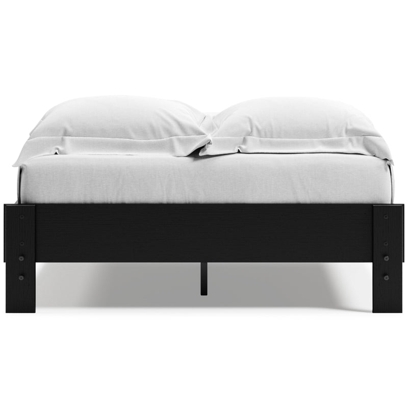 Finch Black Full Platform Bed - Ella Furniture