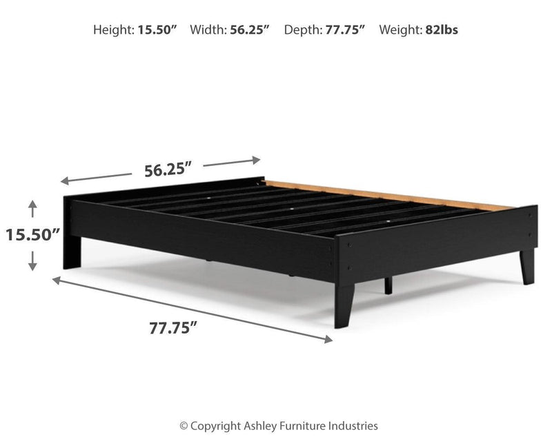 Finch Black Full Platform Bed