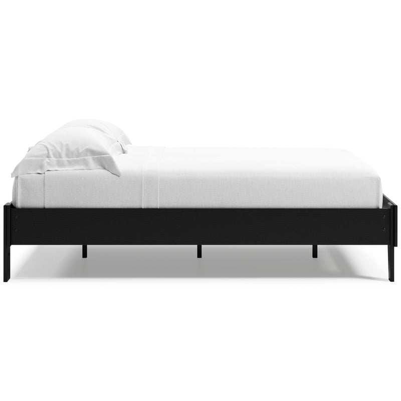 Finch Black Full Platform Bed - Ella Furniture