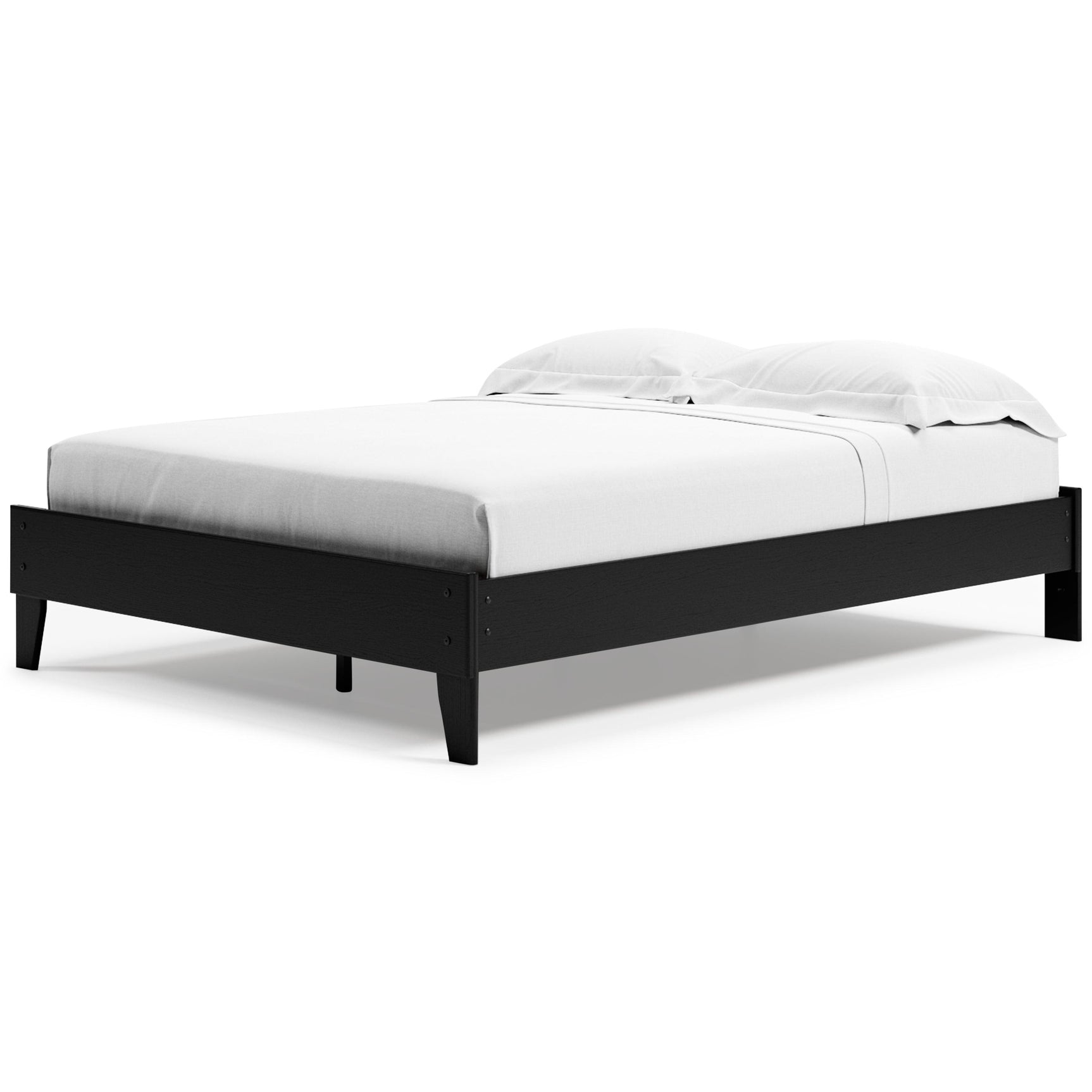 Finch Black Queen Platform Bed - Ella Furniture