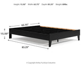 Finch Black Queen Platform Bed - Ella Furniture