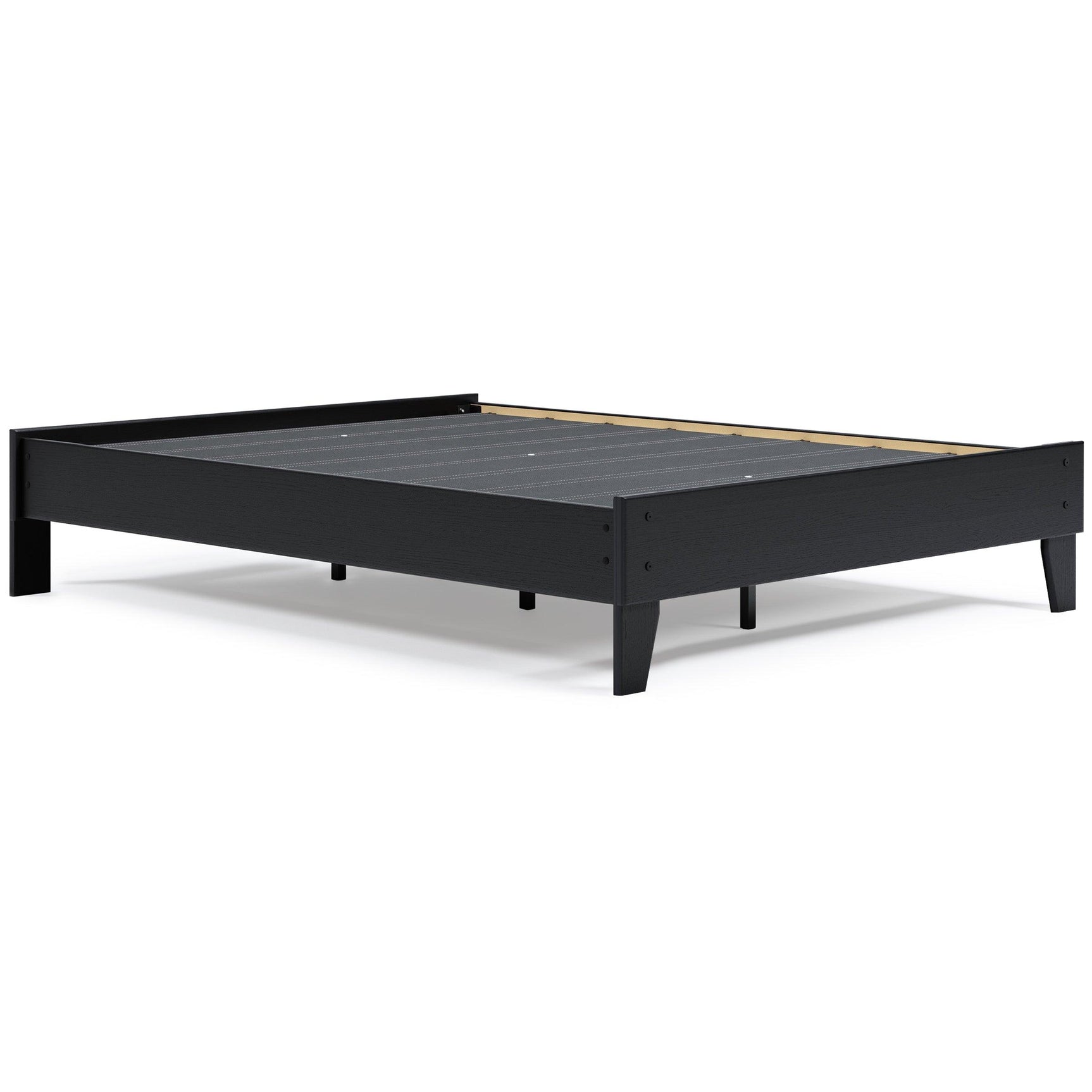 Finch Black Queen Platform Bed - Ella Furniture