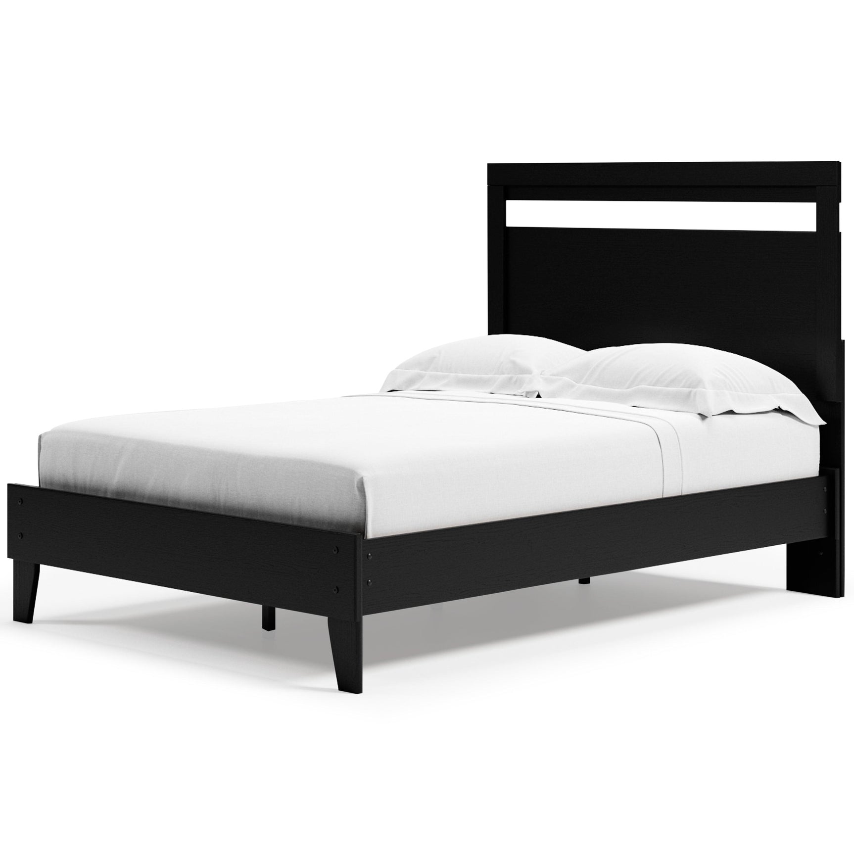 Finch Black/brown Full Panel Platform Bed - Ella Furniture