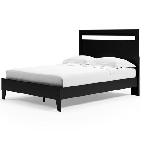 Finch Black/brown Queen Panel Platform Bed - Ella Furniture