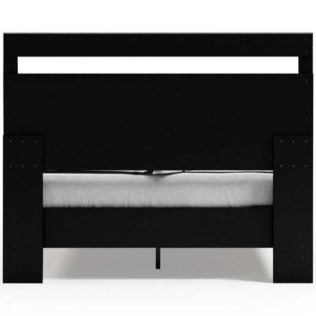 Finch Black/brown Queen Panel Platform Bed - Ella Furniture