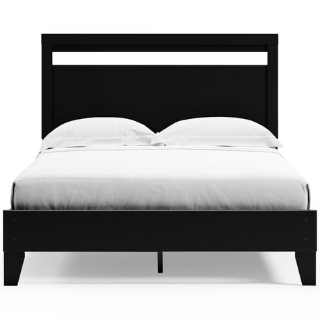 Finch Black/brown Queen Panel Platform Bed - Ella Furniture