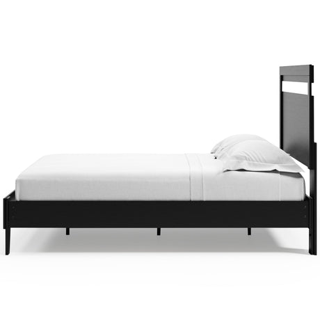 Finch Black/brown Queen Panel Platform Bed - Ella Furniture