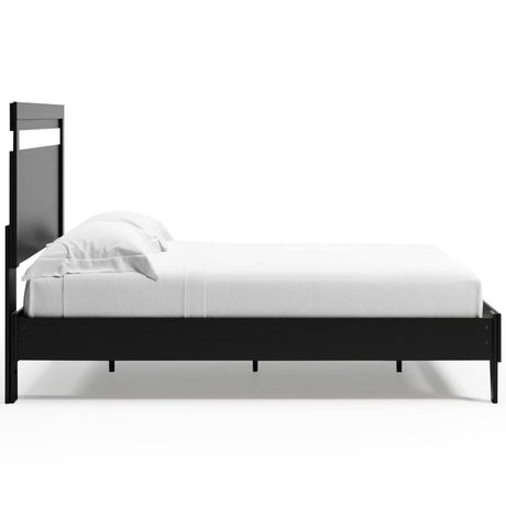 Finch Black/brown Queen Panel Platform Bed - Ella Furniture