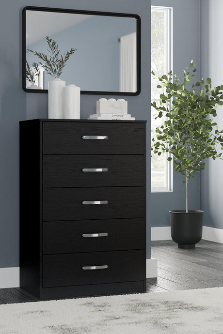 Finch Black Chest Of Drawers - Ella Furniture