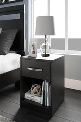 Finch Black Nightstand - Ella Furniture