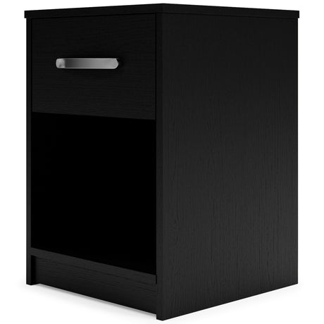 Finch Black Nightstand - Ella Furniture