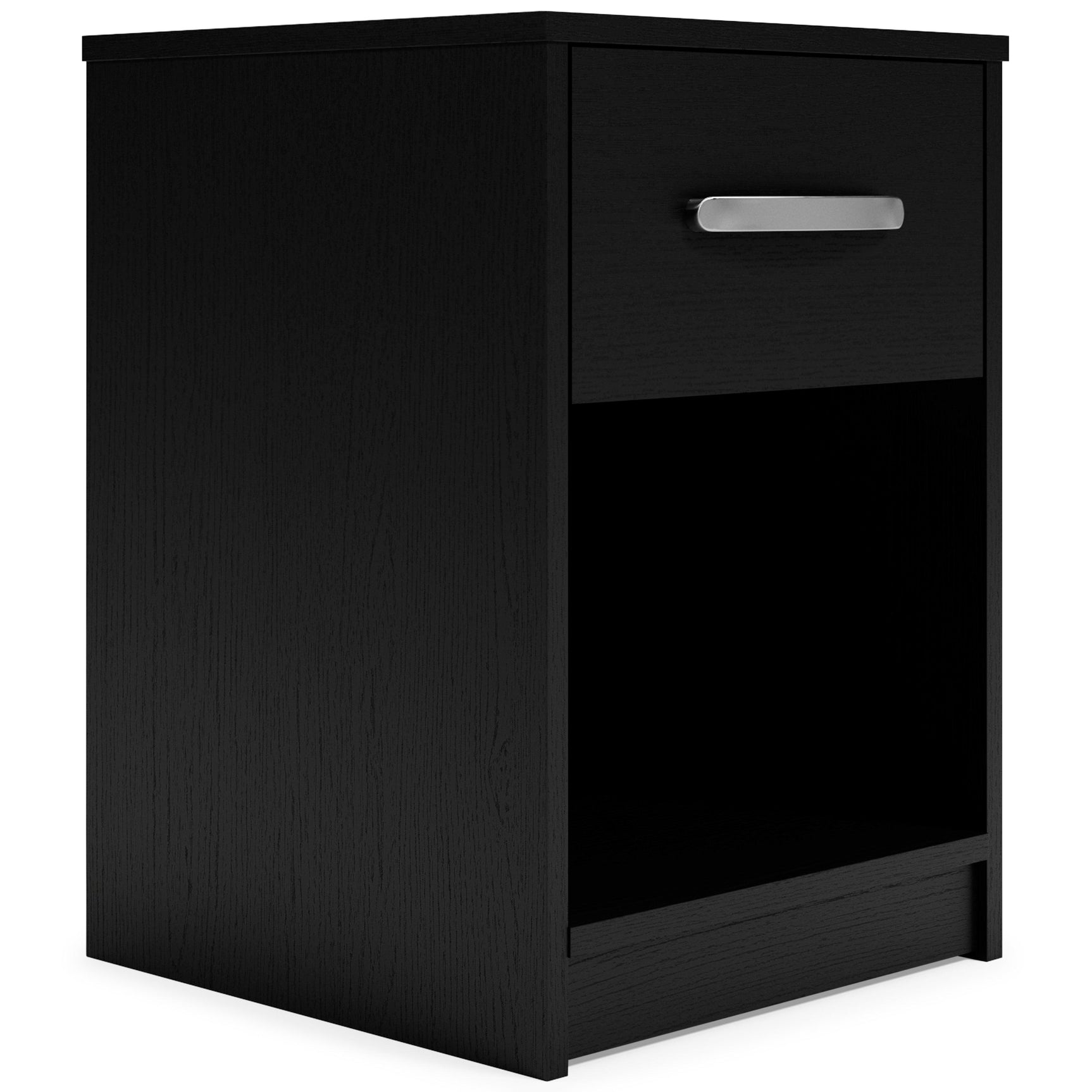 Finch Black Nightstand - Ella Furniture