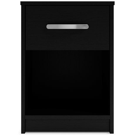 Finch Black Nightstand - Ella Furniture