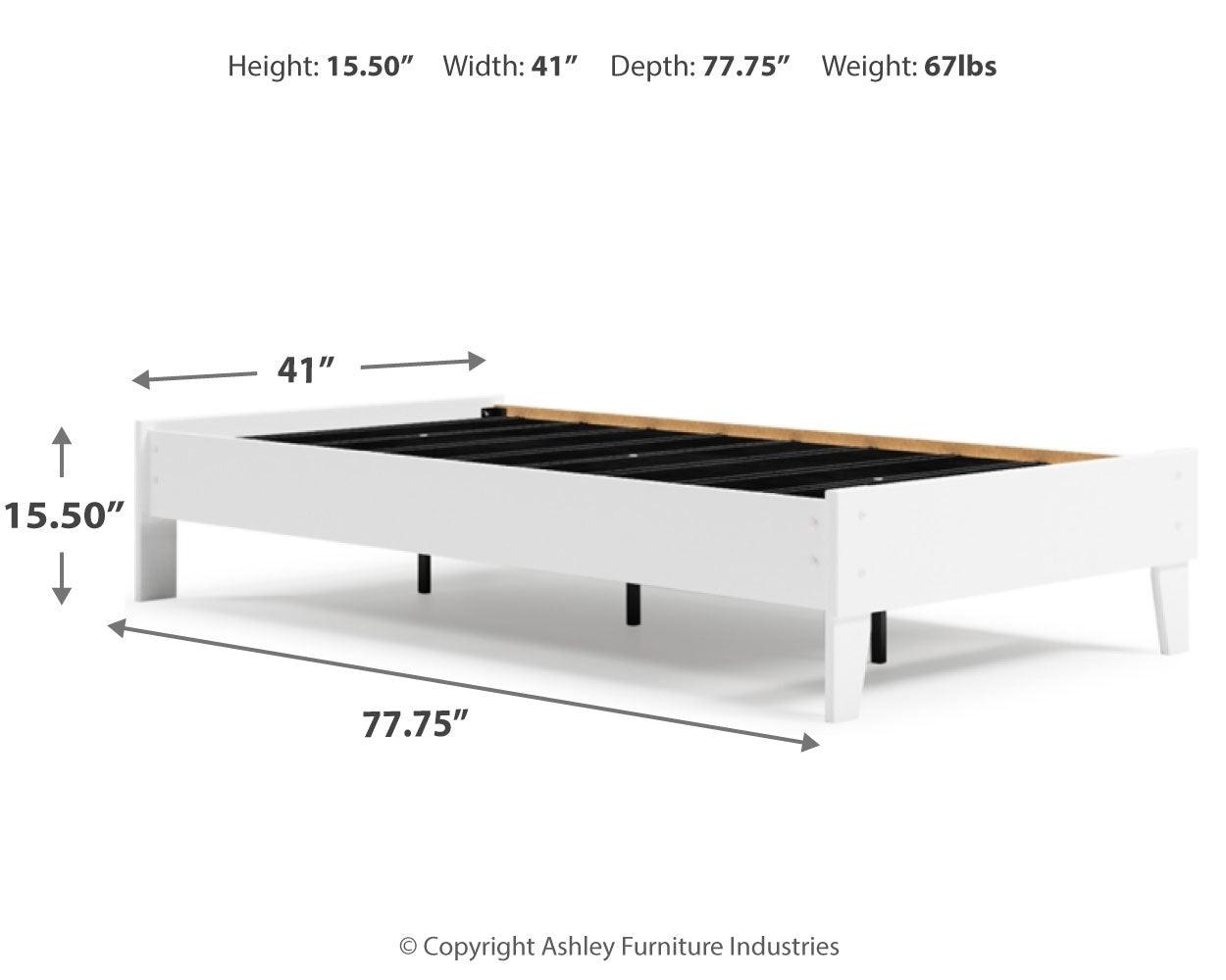 Flannia White Twin Platform Bed - Ella Furniture