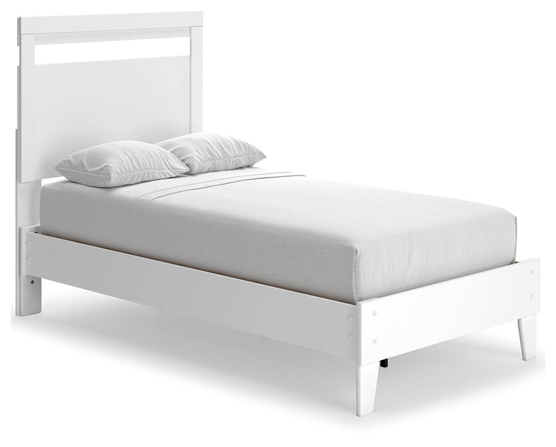 Flannia White Twin Panel Bed - Ella Furniture
