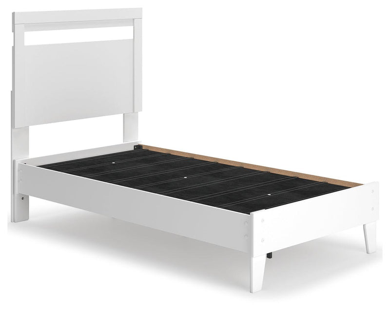 Flannia White Twin Panel Bed - Ella Furniture