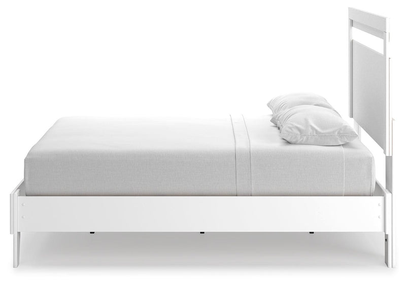 Flannia White Full Panel Platform Bed - Ella Furniture