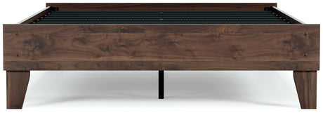Calverson Mocha Full Platform Bed - Ella Furniture