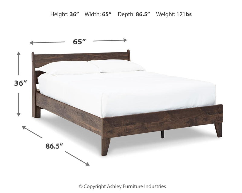 Calverson Mocha Queen Panel Platform Bed - Ella Furniture