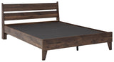 Calverson Mocha Queen Panel Platform Bed - Ella Furniture