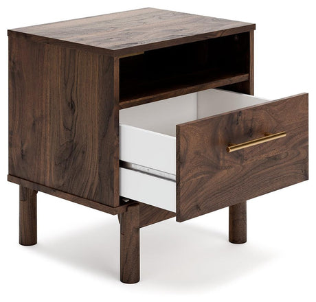 Calverson Mocha Nightstand - Ella Furniture
