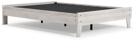 Shawburn Whitewash Full Platform Bed - Ella Furniture