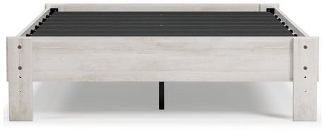 Shawburn Whitewash Full Platform Bed - Ella Furniture