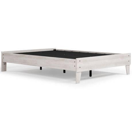 Shawburn Whitewash Full Platform Bed - Ella Furniture