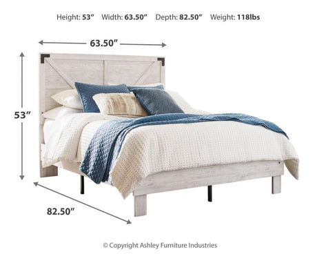 Shawburn White/dark Charcoal Gray Queen Crossbuck Panel Platform Bed - Ella Furniture
